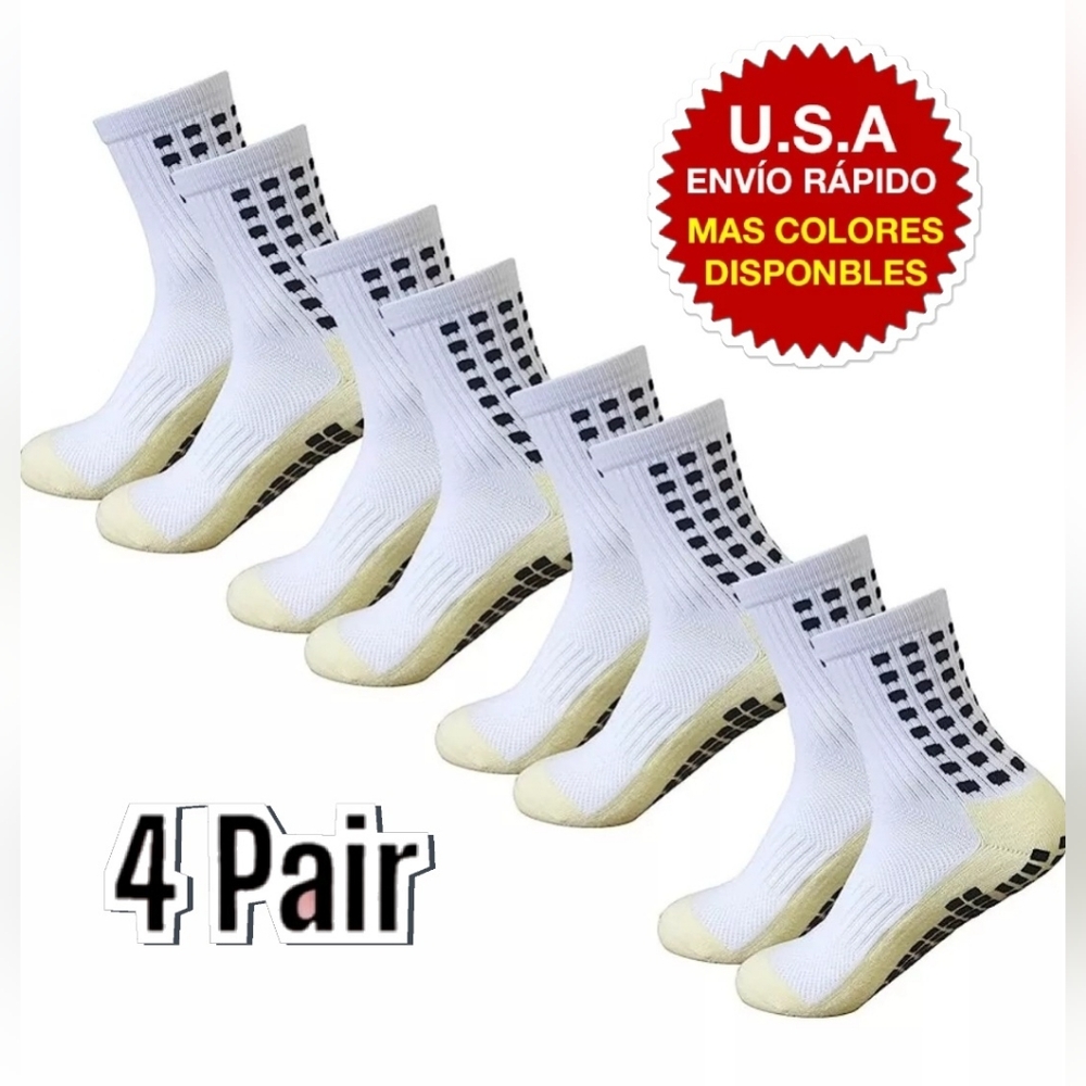 Men's Soccer Socks Non-Slip Grip Pads for Football Basketball Sports 2 P…